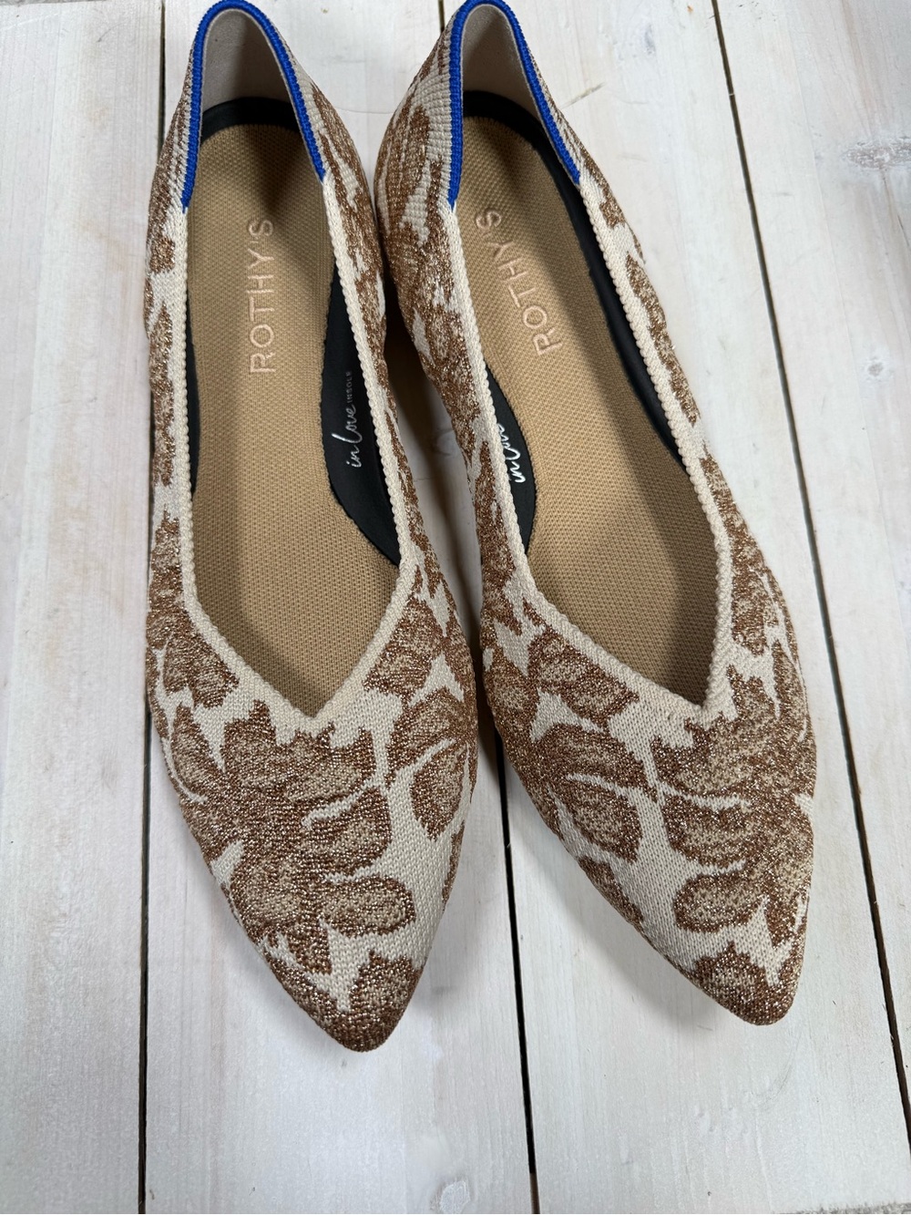 Rothy's The Point Chantilly Gold Size 8.5 NEW - Picture 9 of 9